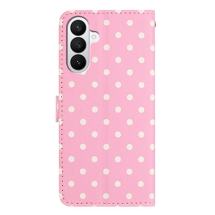 OEM - Samsung Galaxy S26 Pro Fodral Äkta Läder Prickigt Ställ - Rosa