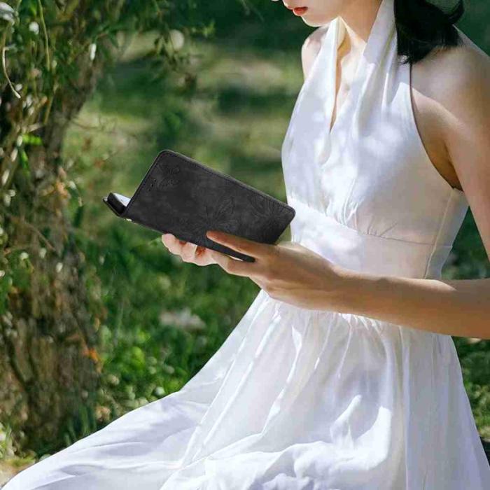 OEM - Samsung Galaxy S26 Pro Fodral Fjärilsmönster Konstläder - Svart