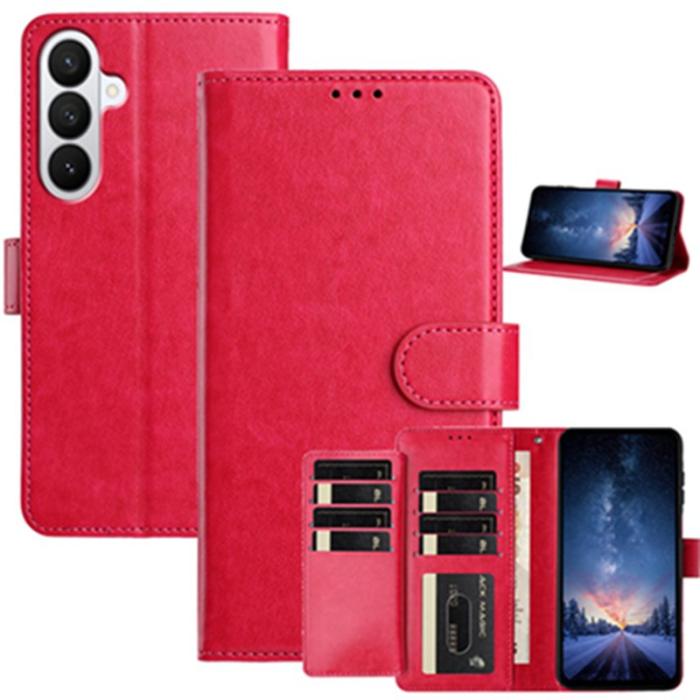 OEM - Samsung Galaxy S26 Pro Fodral PU Läder Folio Ställ - Rosa