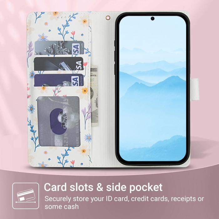 OEM - Samsung Galaxy S26 Pro Fodral Rhombic Blommönster Äkta Läder - A2