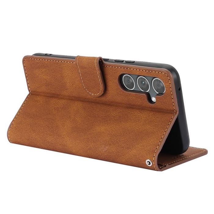 OEM - Samsung Galaxy S26 Pro Skal PU Läder Fodral - Brun