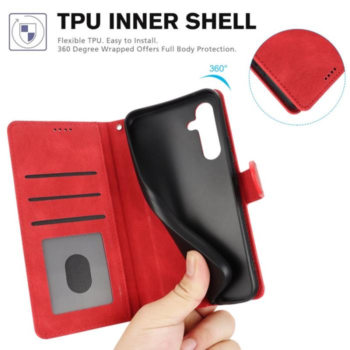 OEM - Samsung Galaxy S26 Pro Skal PU Läder Fodral - Röd