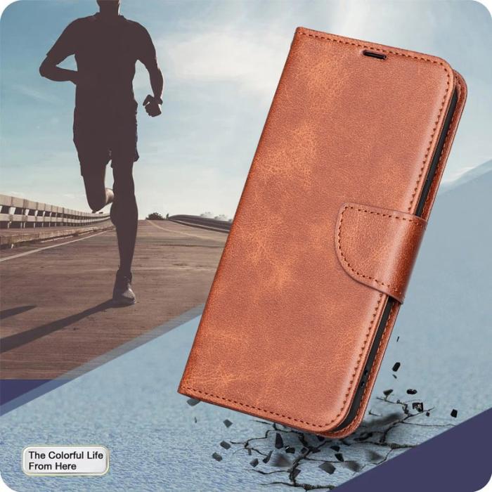 BINFEN COLOR - Samsung Galaxy S26 Pro Skal Stöttålig PU Läder Fodral - Brun