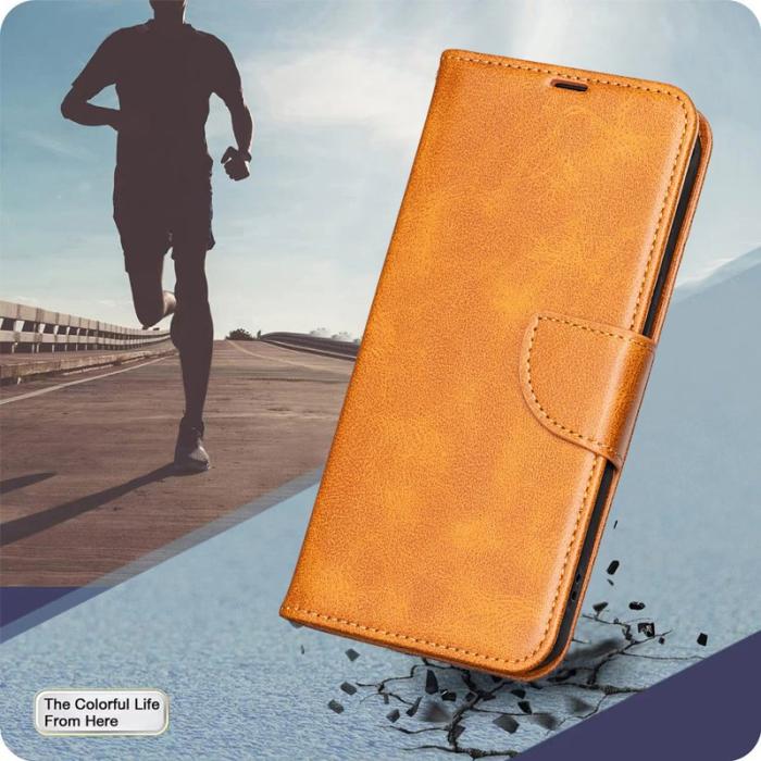 BINFEN COLOR - Samsung Galaxy S26 Pro Skal Stöttåligt Konstläder Fodral - Gul