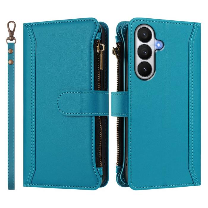 OEM - Samsung Galaxy S26 / S26 Pro Fodral Äkta Läder 9 Kortfack - Sjöblå