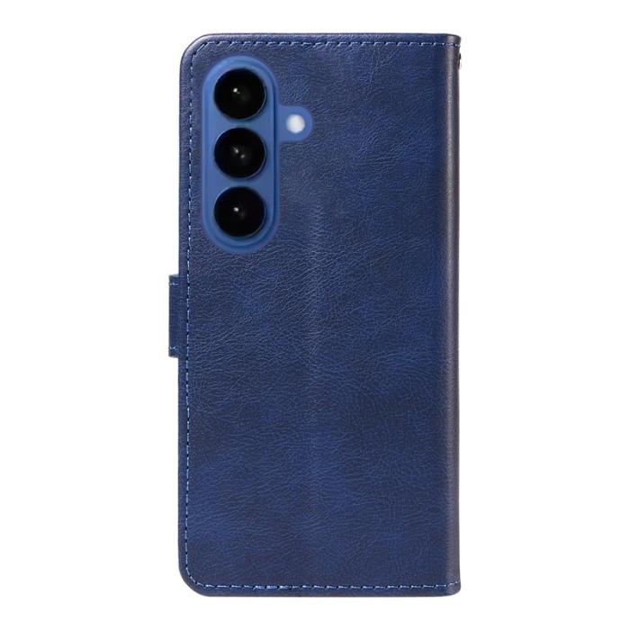 OEM - Samsung Galaxy S26 / S26 Pro Fodral Äkta Läder Med Rem - Blå