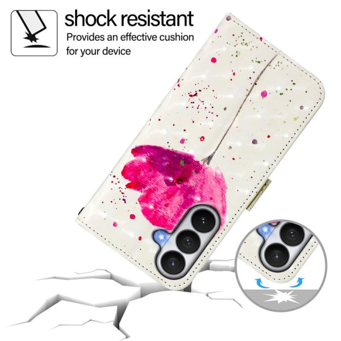 OEM - Samsung Galaxy S26 / S26 Pro Fodral Äkta Läder Mönster - Blomma