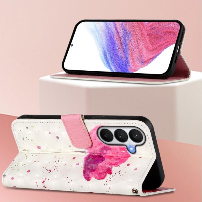 OEM - Samsung Galaxy S26 / S26 Pro Fodral Äkta Läder Mönster - Blomma