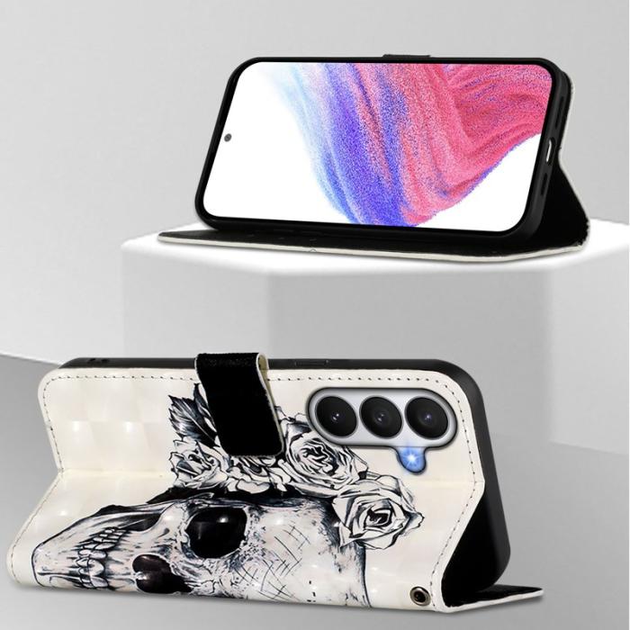 YIKATU - Samsung Galaxy S26 / S26 Pro Fodral Äkta Läder Mönster - Skalle