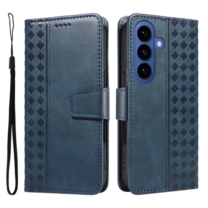 OEM - Samsung Galaxy S26 / S26 Pro Fodral Äkta Läder Ställ - Blå