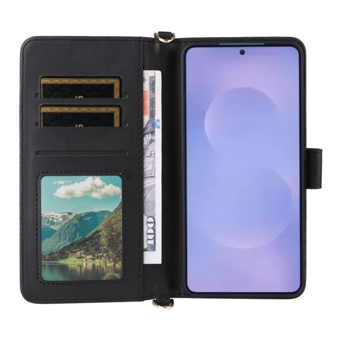 BINFEN COLOR - Samsung Galaxy S26 / S26 Pro Fodral Äkta Läder Ställ - Svart