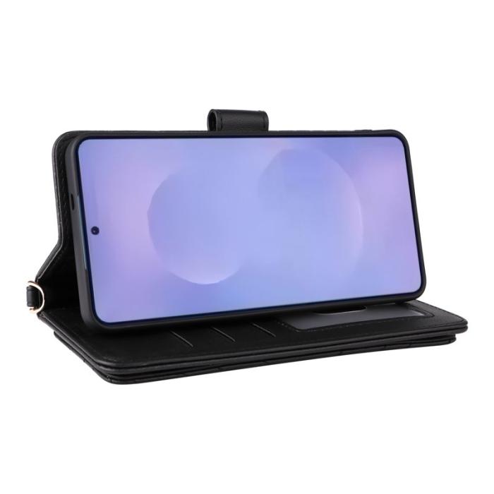 BINFEN COLOR - Samsung Galaxy S26 / S26 Pro Fodral Äkta Läder Ställ - Svart