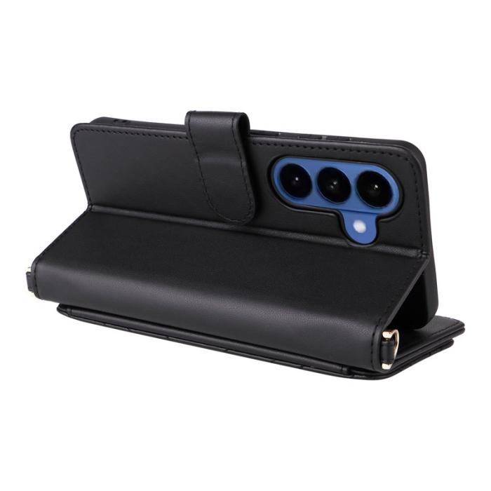 BINFEN COLOR - Samsung Galaxy S26 / S26 Pro Fodral Äkta Läder Ställ - Svart