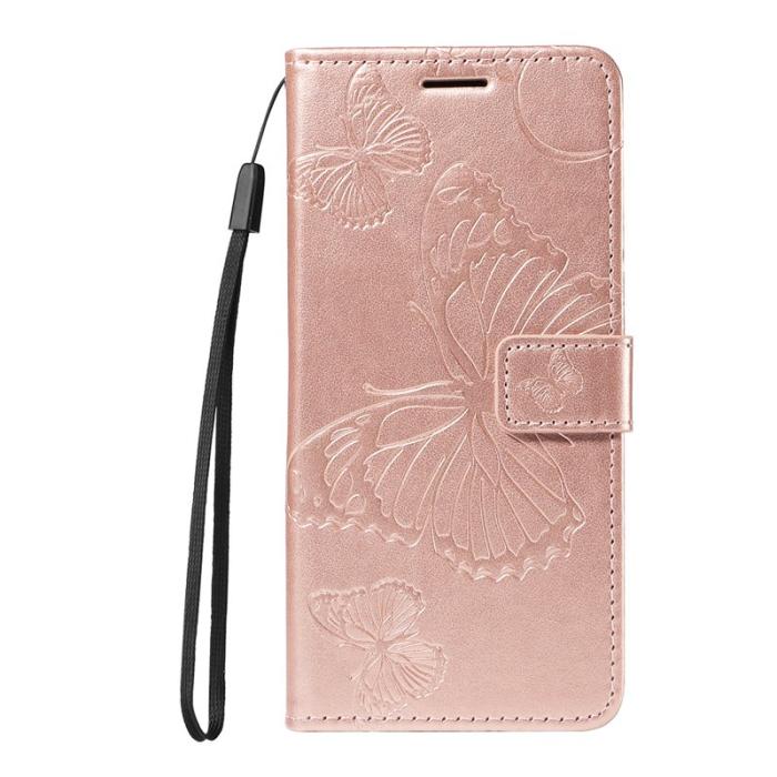 OEM - Samsung Galaxy S26 / S26 Pro Fodral Blommönster Äkta Läder - Roséguld