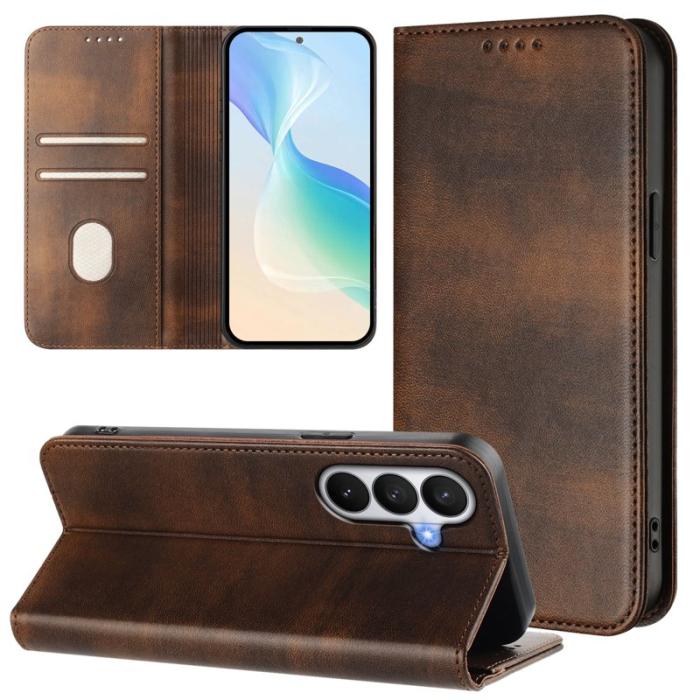 ABEEL - Samsung Galaxy S26 / S26 Pro Fodral Retro Textur RFID Skydd - Brun