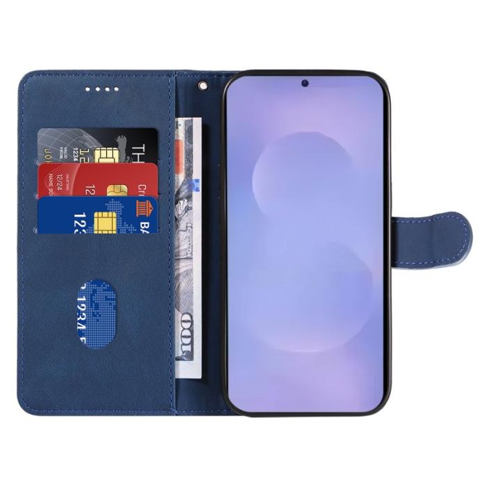 OEM - Samsung Galaxy S26 / S26 Pro Fodral Ställ Äkta Läder - Blå