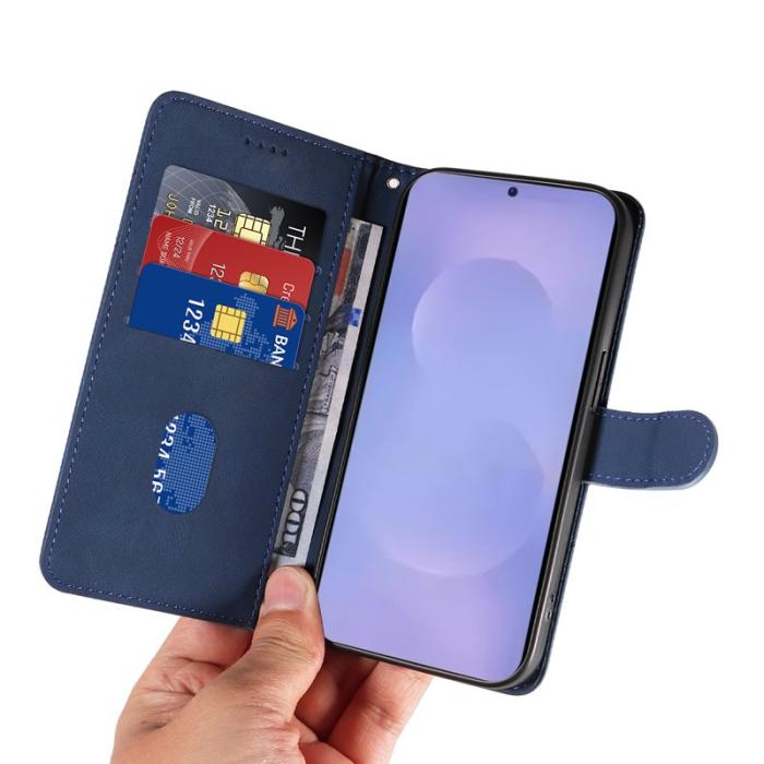 OEM - Samsung Galaxy S26 / S26 Pro Fodral Ställ Äkta Läder - Blå