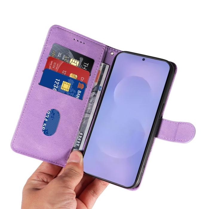 OEM - Samsung Galaxy S26 / S26 Pro Fodral Ställ Äkta Läder - Lila