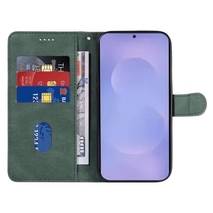 OEM - Samsung Galaxy S26 / S26 Pro Fodral Ställ Äkta Läder Ställ - Grön