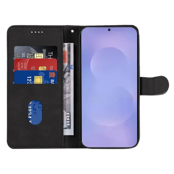 OEM - Samsung Galaxy S26 / S26 Pro Fodral Ställ Äkta Läder - Svart