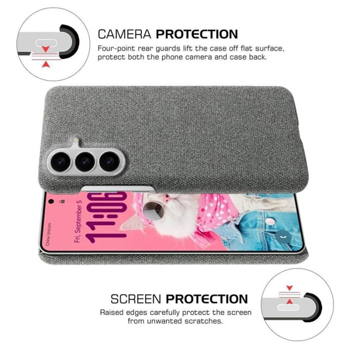 OEM - Samsung Galaxy S26 / S26 Pro Skal Klädd Textur Anti-Scratch Plast - Grå