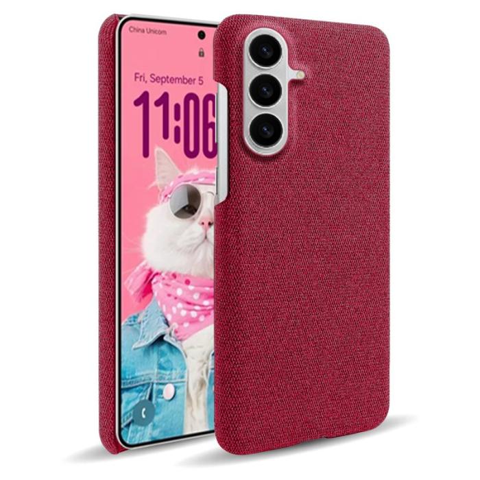 OEM - Samsung Galaxy S26/S26 Pro Skal Klädd Textur Anti-Scratch Plast - Röd