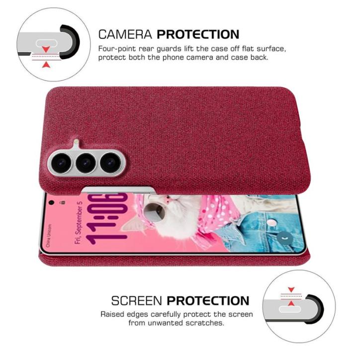 OEM - Samsung Galaxy S26/S26 Pro Skal Klädd Textur Anti-Scratch Plast - Röd