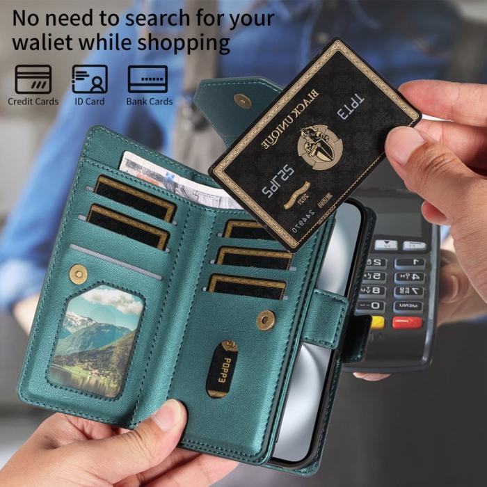 OEM - Samsung Galaxy S26 / S26 Pro Skal Konstläder Med Kortfack - Grön