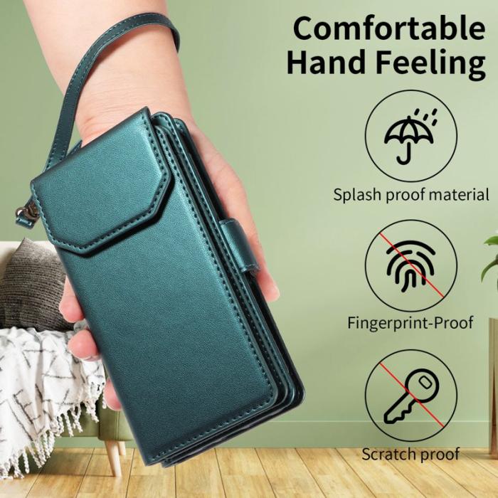 OEM - Samsung Galaxy S26 / S26 Pro Skal Konstläder Med Kortfack - Grön