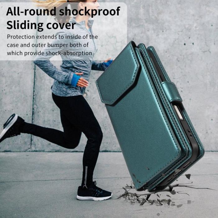 OEM - Samsung Galaxy S26 / S26 Pro Skal Konstläder Med Kortfack - Grön