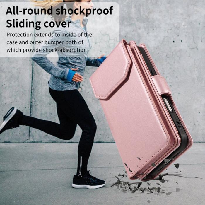 OEM - Samsung Galaxy S26 / S26 Pro Skal Konstläder Med Kortfack - Roséguld