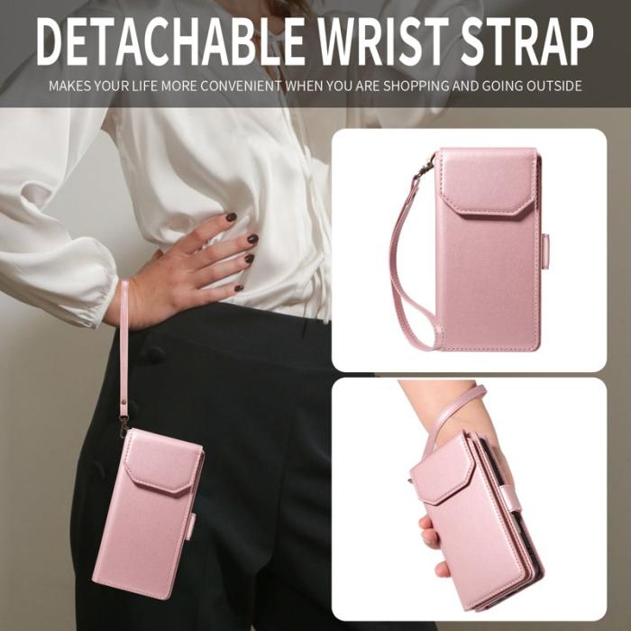 OEM - Samsung Galaxy S26 / S26 Pro Skal Konstläder Med Kortfack - Roséguld