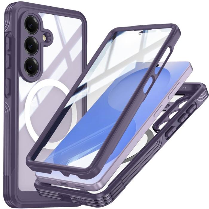 OEM - Samsung Galaxy S26/S26 Pro Skal PC + TPU Med Härdat Glas - Mörklila