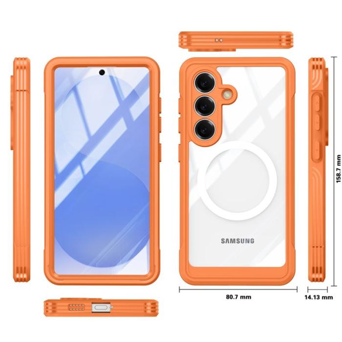 OEM - Samsung Galaxy S26/S26 Pro Skal PC + TPU Med Härdat Glas - Orange