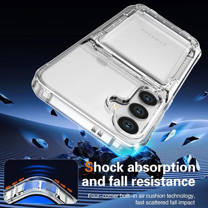 OEM - Samsung Galaxy S26 / S26 Pro Skal Plast Med Kortfack Ställ - Transparent