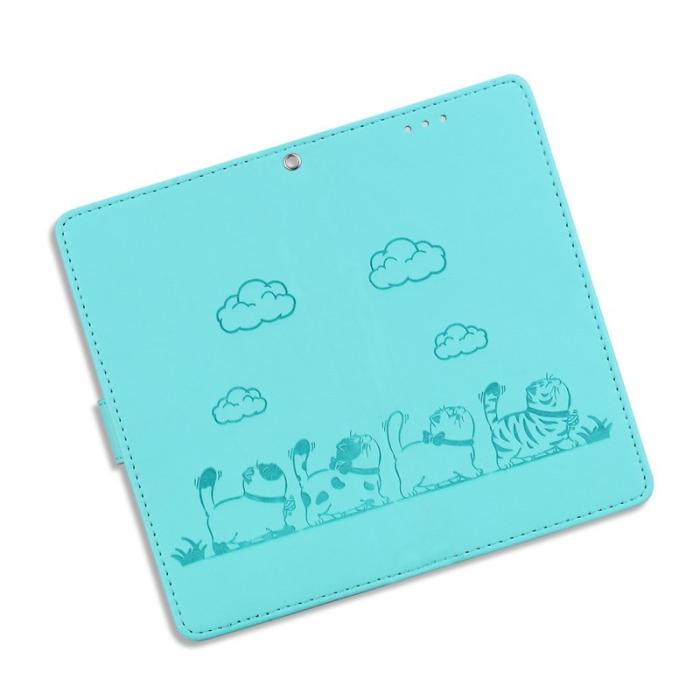 OEM - Samsung Galaxy S26/S26 Pro Skal RFID Skydd Kattmönster TPU + Konstläder - Grön