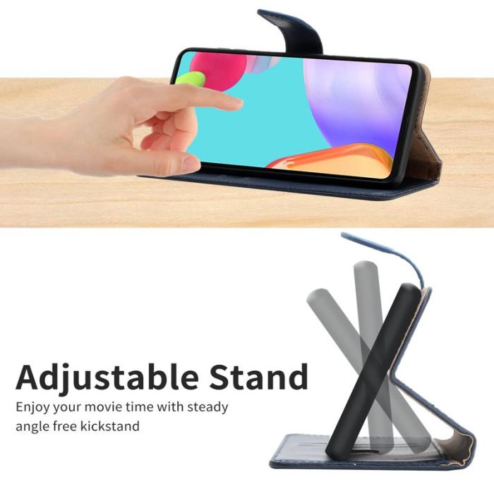 OEM - Samsung Galaxy S26 Skal Äkta Läder Telefonfodral Nappa Textur - Blå