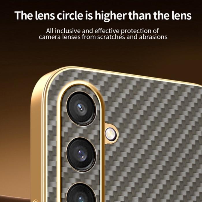 OEM - Samsung Galaxy S26 Skal Kolfiber Texturerad TPU - Kaffe