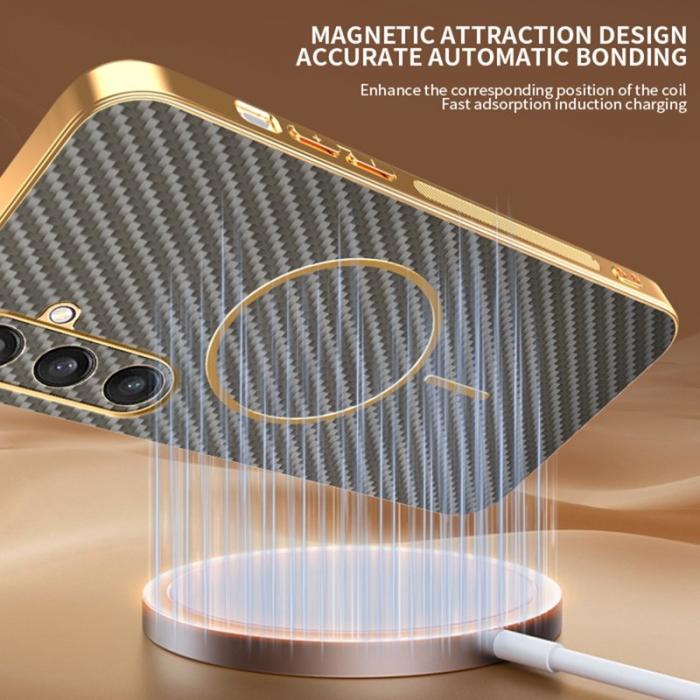 OEM - Samsung Galaxy S26 Skal Kolfiber Texturerad TPU - Kaffe