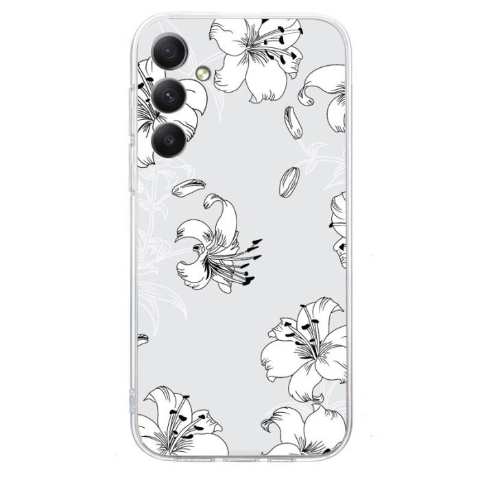 OEM - Samsung Galaxy S26+ Skal Mjuk TPU Mönstertryck - Vit Blomma