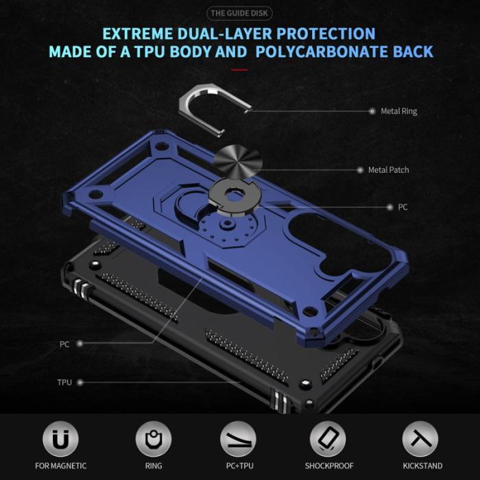 OEM - Samsung Galaxy S26 Skal Plast med Ställ - Blå