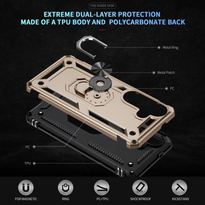 OEM - Samsung Galaxy S26 Skal Plast med Ställ - Guld