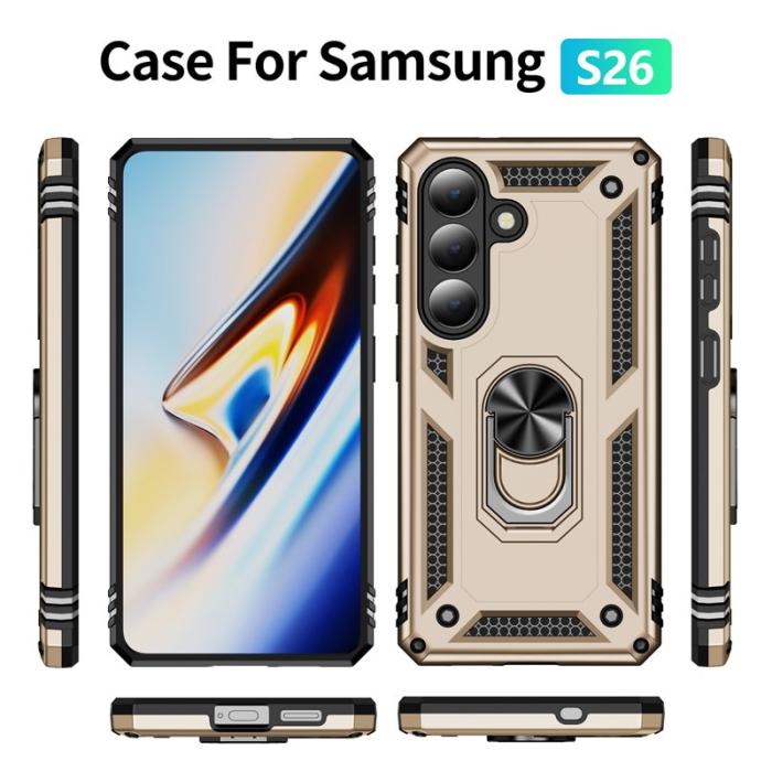 OEM - Samsung Galaxy S26 Skal Plast med Ställ - Guld