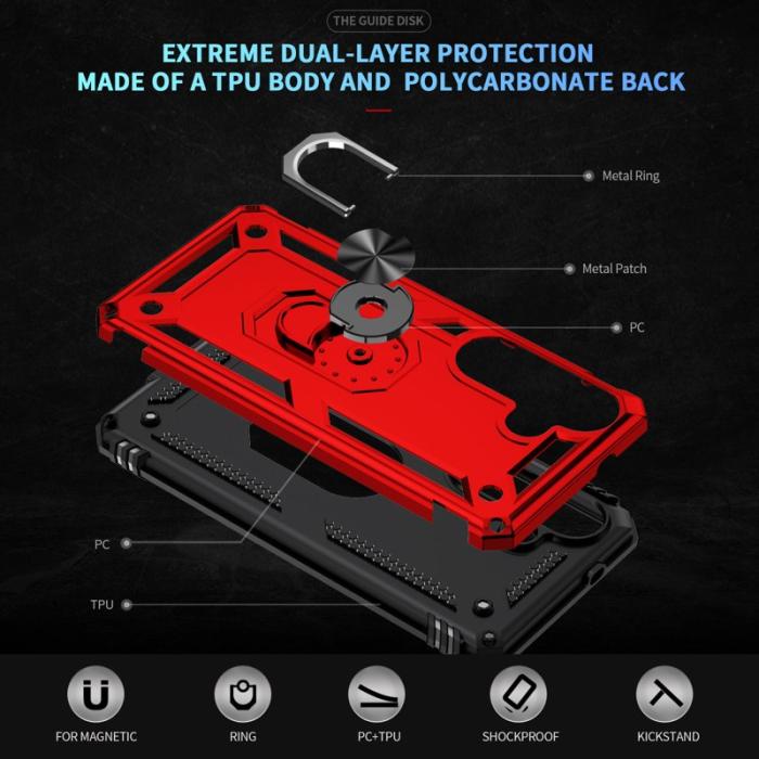 OEM - Samsung Galaxy S26 Skal Plast med Ställning - Röd