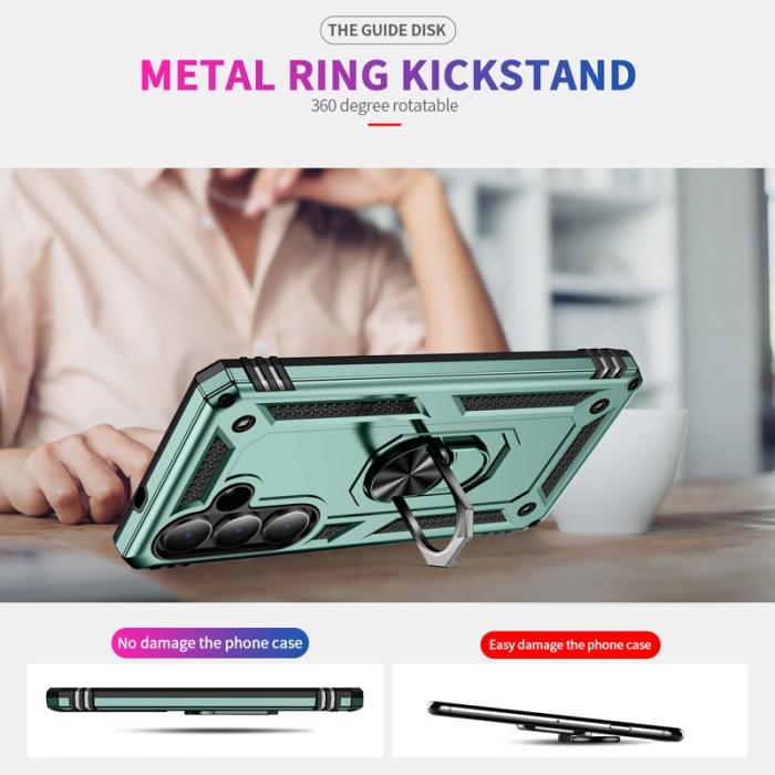 OEM - Samsung Galaxy S26 Skal Plast med Ställning - Svartgrön