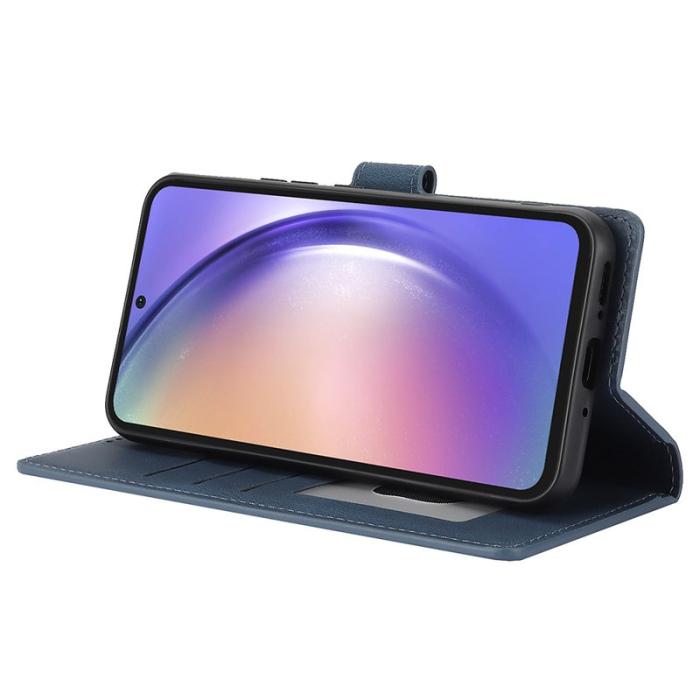 OEM - Samsung Galaxy S26+ Skal PU Läder Fodral med Ställ - Blå