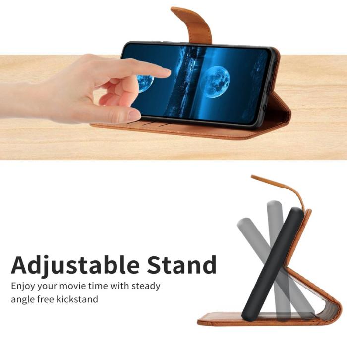 WANLONFENG - Samsung Galaxy S26 Skal Touch Lines Imprinted Konstläder - Brun