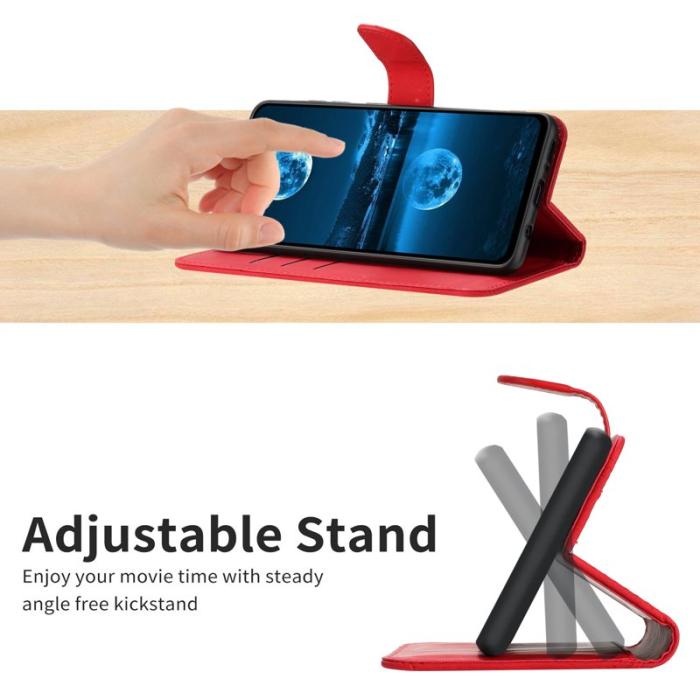 AZNS - Samsung Galaxy S26 Skal Touch Lines Imprinted Konstläder - Röd