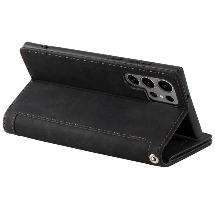 OEM - Samsung Galaxy S26 Ultra Fodral 9 Kortfack Dragkedja Konstläder - Svart