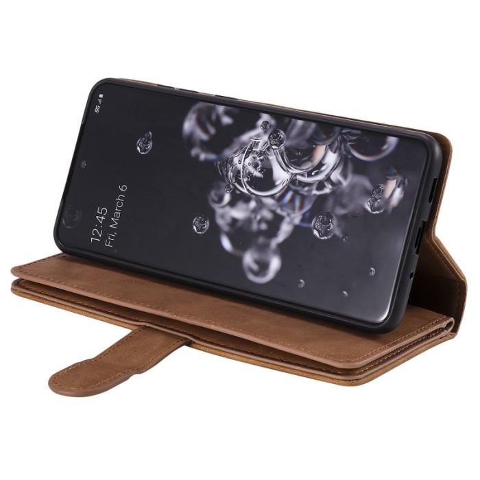OEM - Samsung Galaxy S26 Ultra Fodral 9 Kortplatser Dragkedja Konstläder - Brun